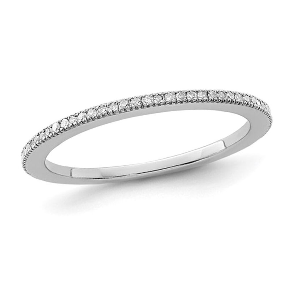 1/8 Carat (ctw) Diamond Wedding Band Ring in Sterling Silver